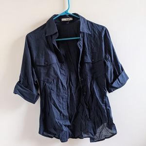 Navy Button up